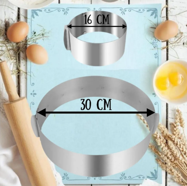 Форма для выпечки регулируемая диаметр 16-30 см. / Раздвижное кольцо кулинарное Cake Ring 16-30 см.